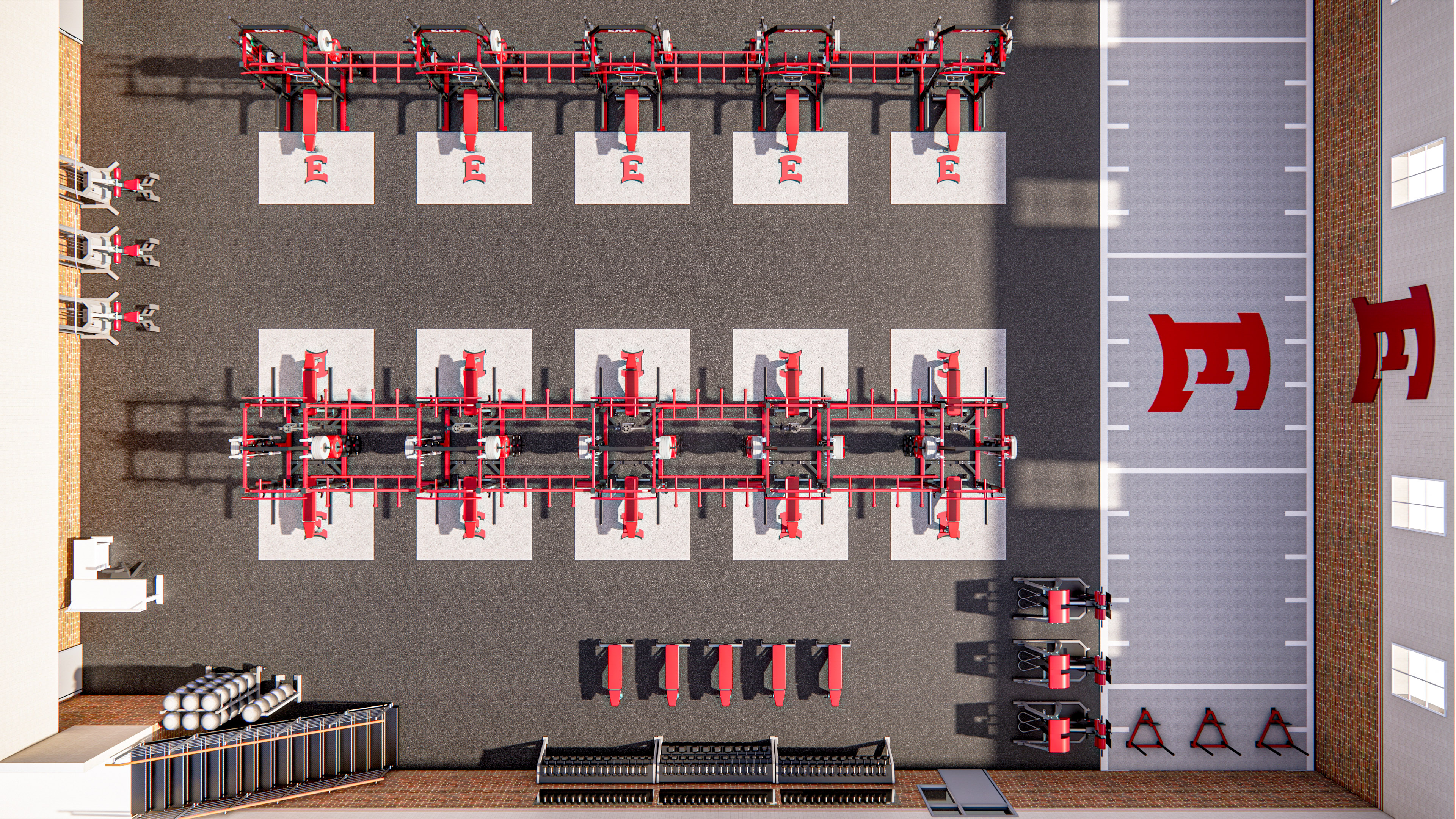Power Lift 3D Rendered Strength Facility Layout