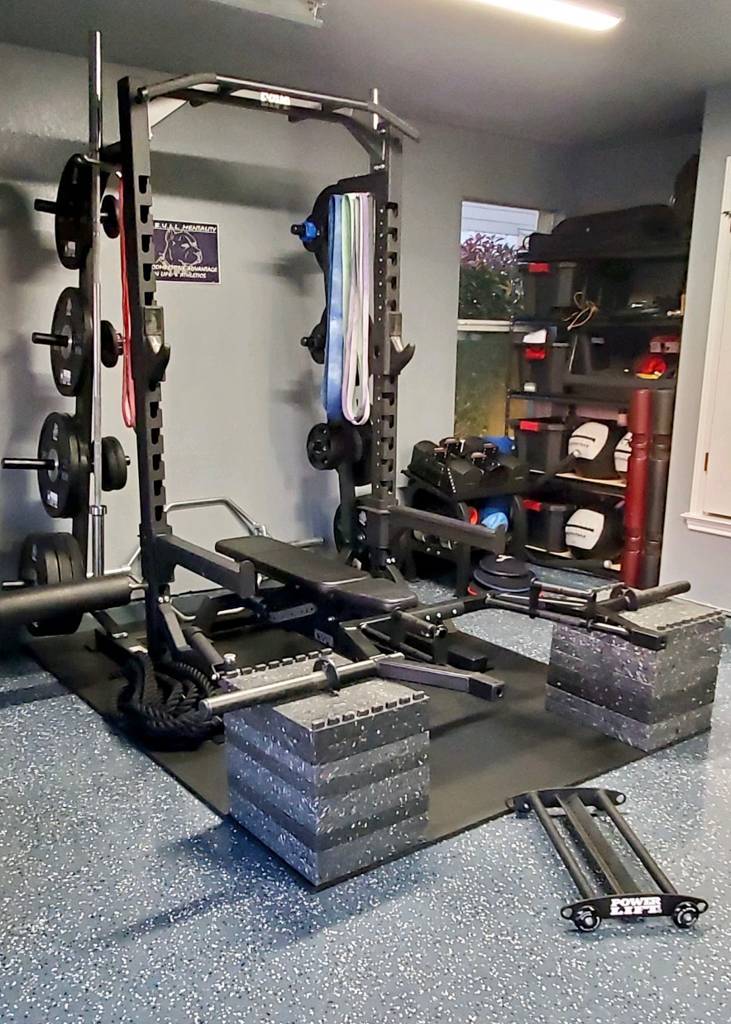 Heavy Duty Adjustable Benches and Dumbbell Storage Racks in Private Residence