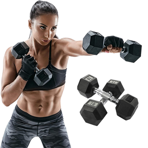 Precision Molded Rubber Free Weights with Anti Roll Hex Design