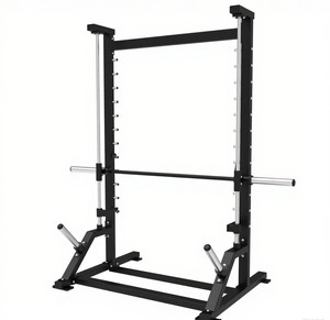 Multifunction Half Power Squat Rack Heavy-Duty Steel Frame