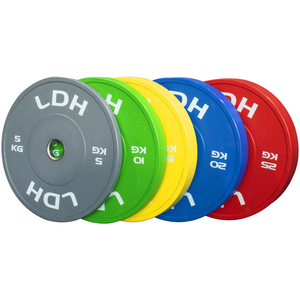 Weightlifting Black 45lb Barbell Bumper Plates