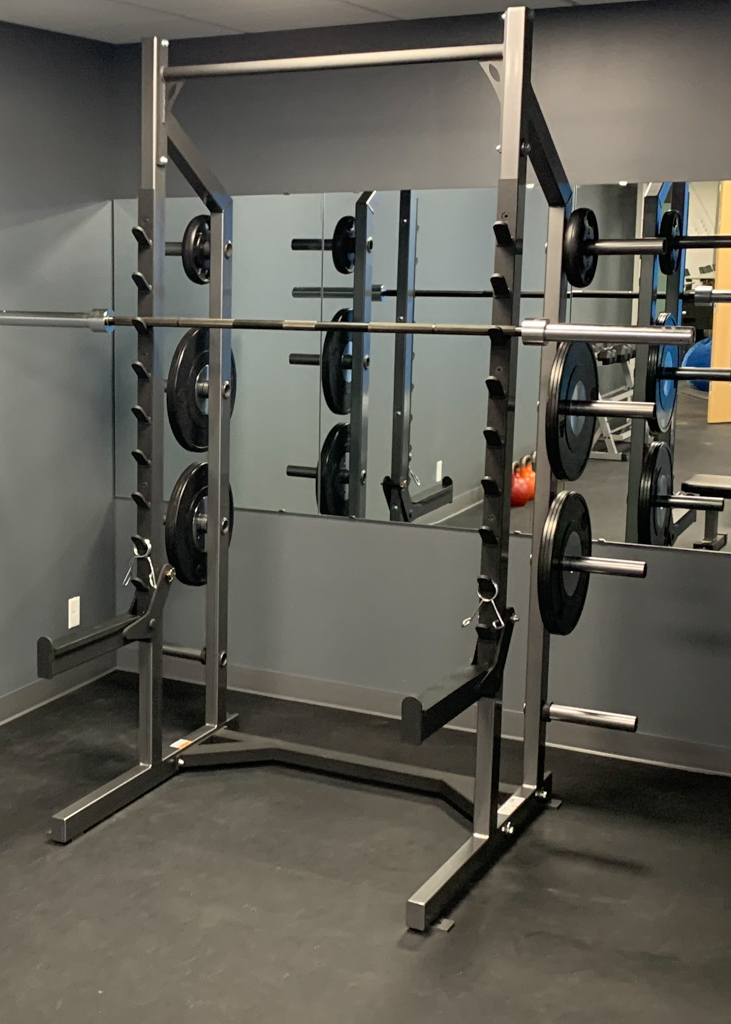 Custom Branded Home Weight Room with Integrated Lifting Platform