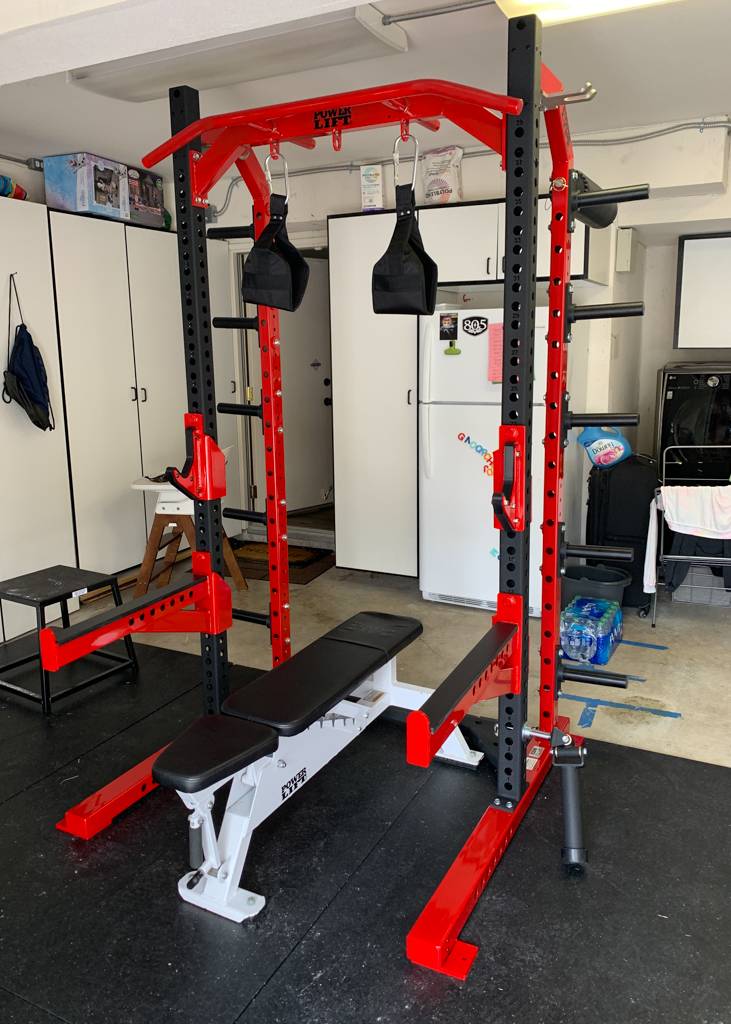 Compact Custom Strength Suite with Multi-Station Power Rack