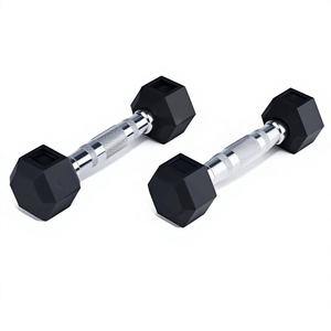 Hexagon Rubber Dumbbells